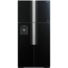 Kép 1/9 - W661PRU1.GBK -  Hitachi 4 ajtós fekete üveg felülfagyasztós hűtőszekrény