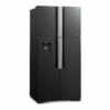 Kép 2/9 - W661PRU1.GBK -  Hitachi 4 ajtós fekete üveg felülfagyasztós hűtőszekrény