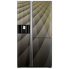 Kép 1/10 - M700VAGRU9X.DI - Hitachi side-by-side 3 ajtós hűtőszekrény és fagyasztó vákumfiókkal onyx üveg 