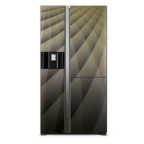 M700VAGRU9X.DI - Hitachi side-by-side 3 ajtós hűtőszekrény és fagyasztó vákumfiókkal onyx üveg 