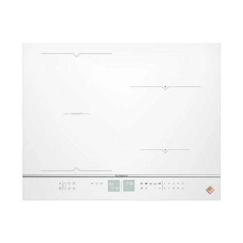 DPI7686WP - De Dietrich indukciós főzőlap, 65 cm, 4 Booster zóna, horiZone funkció, fehér/inox díszítő csík